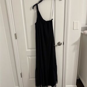 LOFT One Shoulder Black Dress